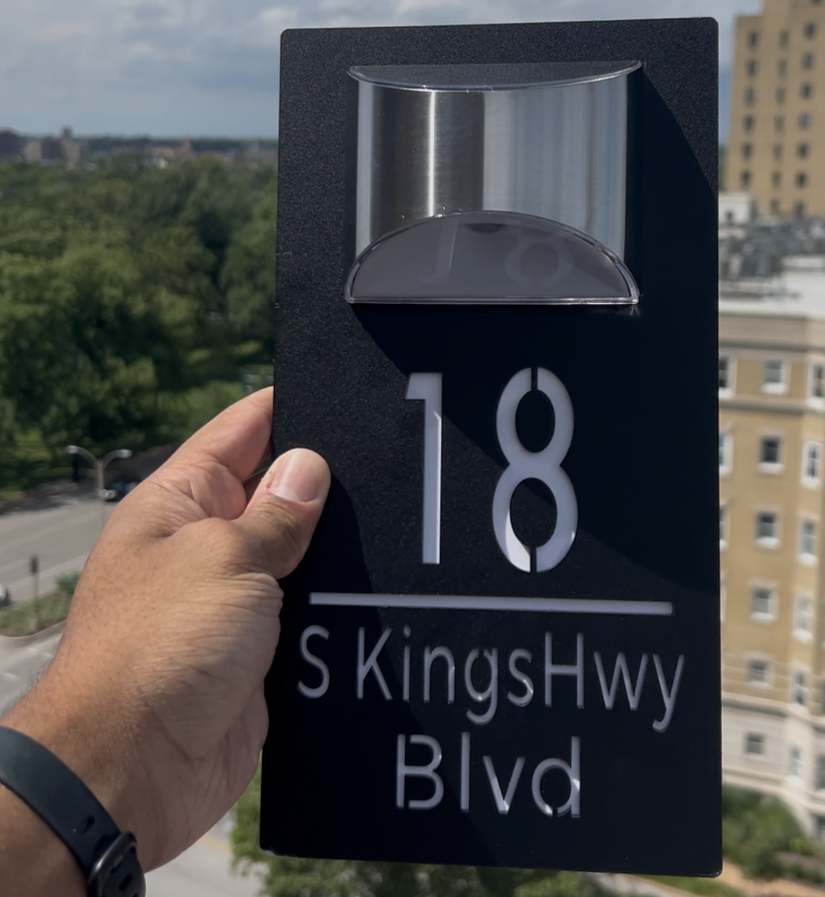 GlowHaus™ Personalized Solar House Number Sign
