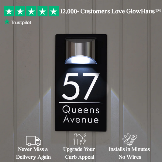 GlowHaus™ Personalized Solar House Number Sign